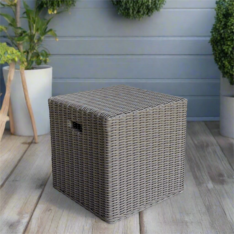 Padma's Plantation Nautilus Outdoor Cube in Outdoor Kubu Grey