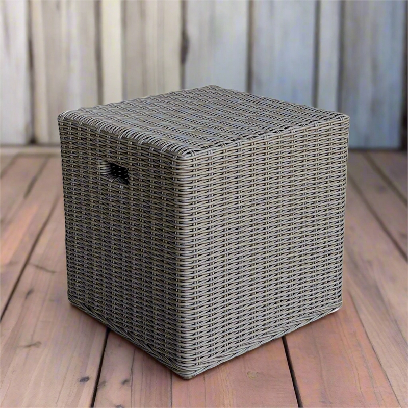 Padma's Plantation Nautilus Outdoor Cube in Outdoor Kubu Grey