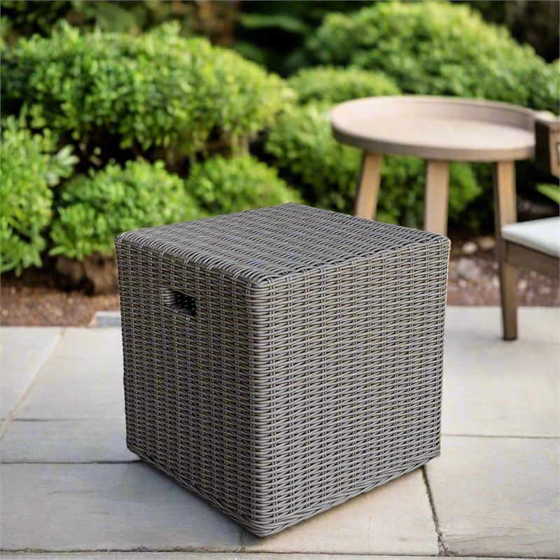 Padma's Plantation Nautilus Outdoor Cube in Outdoor Kubu Grey