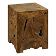 Padma's Plantation Teak Root Tall End Table in Natural