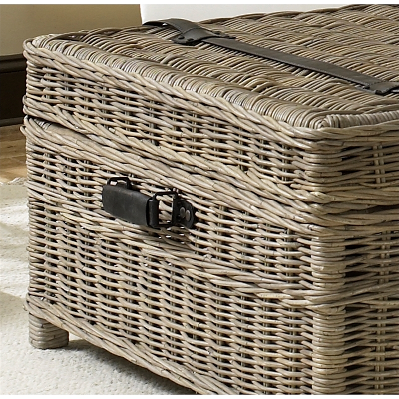 Padma's Plantation Woven End Table / Trunk in Kubu Grey