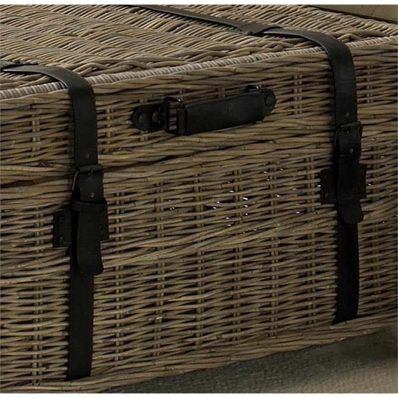 Padma's Plantation Woven End Table / Trunk in Kubu Grey
