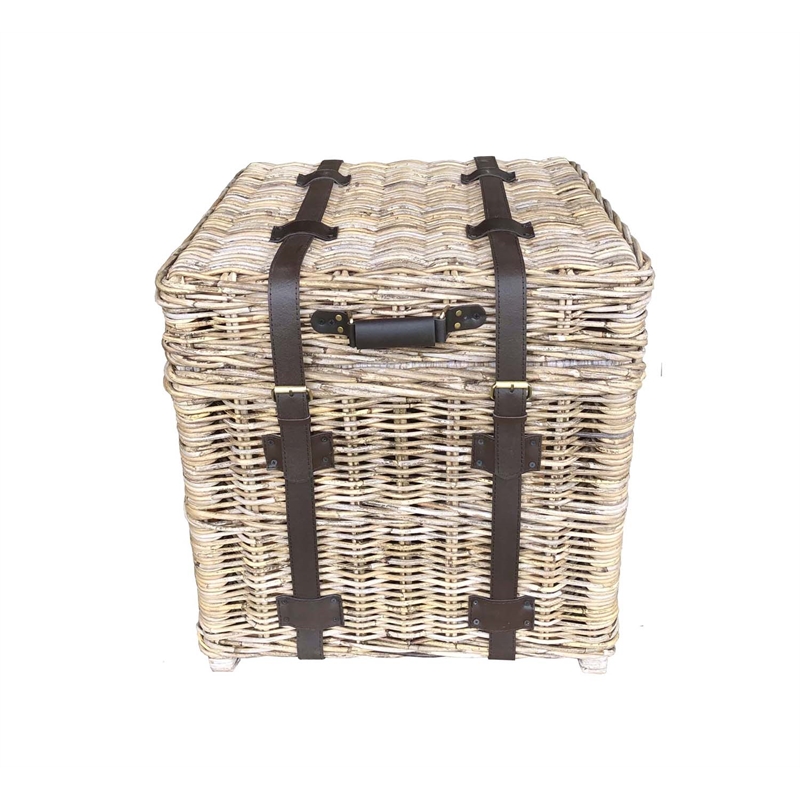 Padma's Plantation Woven End Table / Trunk in Kubu Grey