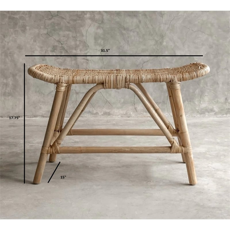 Padma's Plantation Small Zoe Bench in Naturral