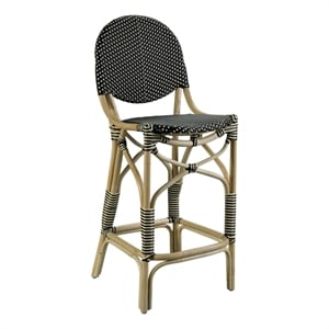 Padma's Plantation French Bistro Barstool in Black/Beige