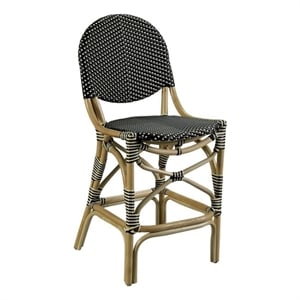 Padma's Plantation French Bistro Counter Stool in Black/Beige