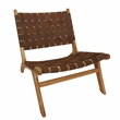 Padma's Plantation Kenneth Strap Chair in Dark Brown Suede