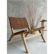 Padma's Plantation Kenneth Strap Chair in Dark Brown Suede