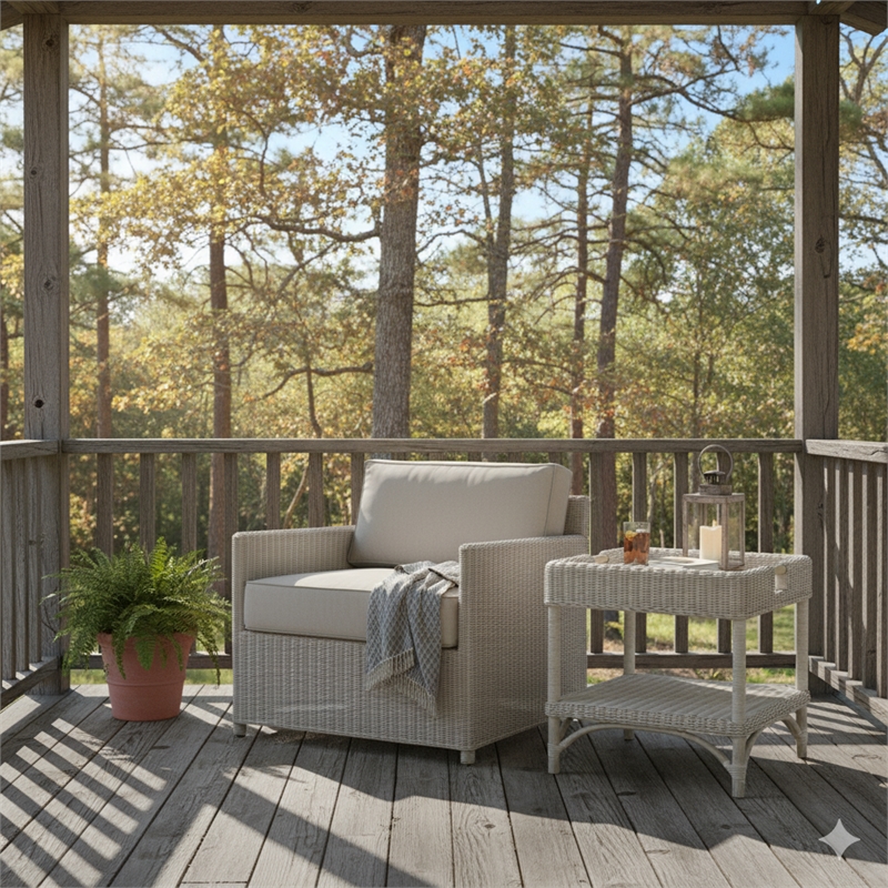 Padma's Plantation Malio Lounge Chair w/ Seminyak Sand Fabric in Naturral