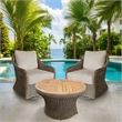 Padma's Plantation Capri Outdoor Swivel Chair Seminyak Sand in Naturral