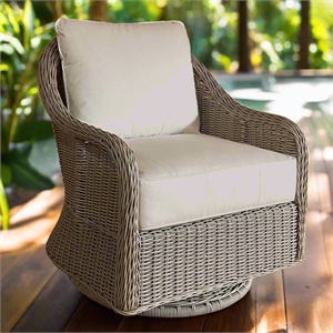 Padma's Plantation Capri Outdoor Swivel Chair Seminyak Sand in Naturral