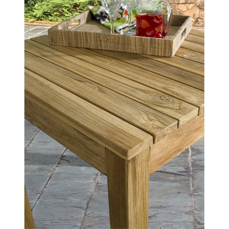 Padma's Plantation Rustic Teak Outdoor Counter Table in Natural