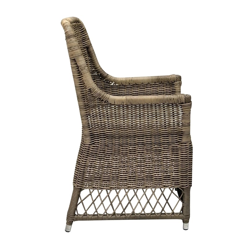Padma's Plantation Outdoor Viceroy Arm Dining Chair in Naturral