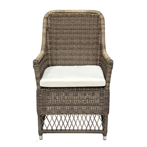 Padma's Plantation Outdoor Viceroy Arm Dining Chair in Naturral