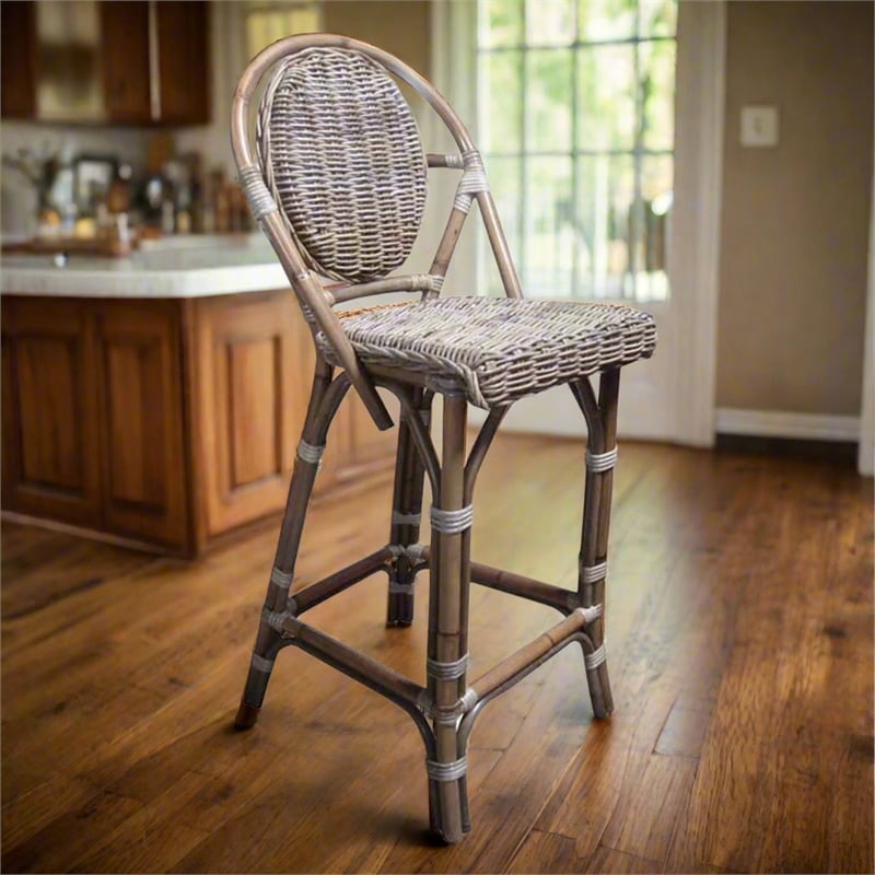Padma's Plantation Paris Bistro Barstool in Kubu Grey