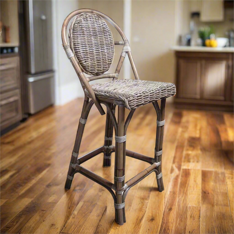 Padma's Plantation Paris Bistro Barstool in Kubu Grey