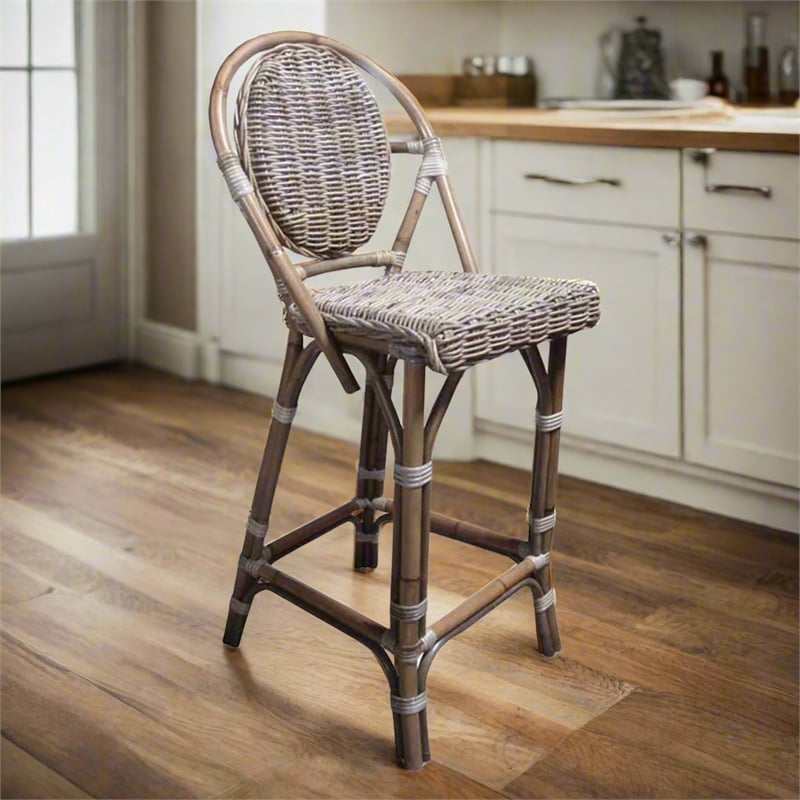 Padma's Plantation Paris Bistro Barstool in Kubu Grey