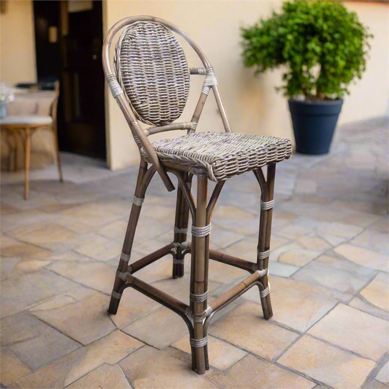 Padma's Plantation Paris Bistro Barstool in Kubu Grey