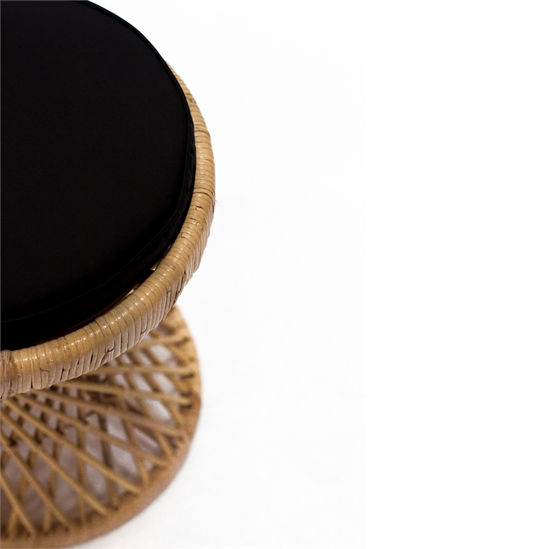 Padma's Plantation Vintage Rattan Stool in Natural