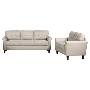 u.s pride furniture mcnaboe 2-piece linen sofa & loveseat set