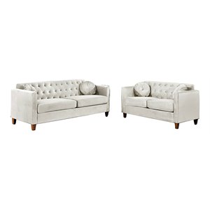 u.s pride furniture cendejas velvet and wood living room set