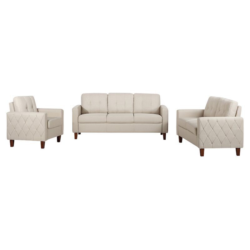 U.S Pride Furniture Celestia 3piece Fabric Living Room Set in Beige
