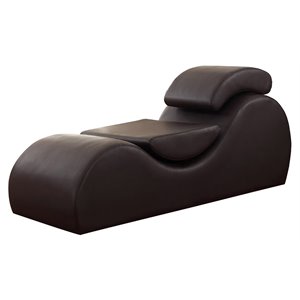u.s pride furniture agridaki faux leather and wood chaise lounge