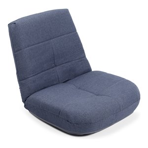 pellabant adjustable padded fabric floor chair with backrest in bluish gray