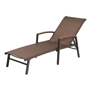 pellabant adjustable aluminum outdoor patio chaise lounge chair in brown