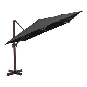 pellabant square aluminum patio outdoor offset cantilever umbrella in black
