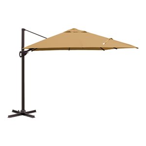 pellabant square large aluminum patio cantilever offset umbrella in tan