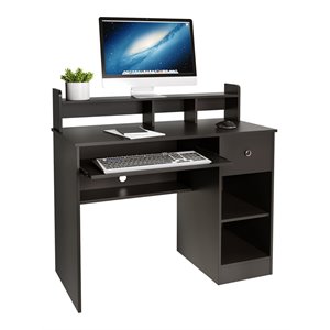 pellabant engineered wood writing computer desk with keyboard tray in black