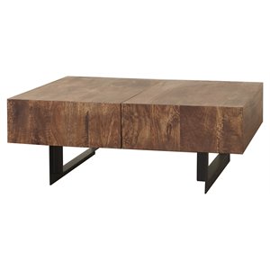 mod-arte glide modern hard wood coffee table with sliding top