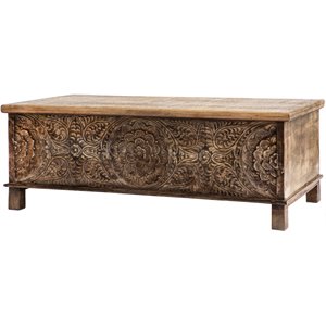 mod-arte anglo modern solid hard wood hand carved trunk