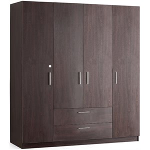 mod-arte cambridge 2-drawer wood wardrobe cabinet in matte wenge black