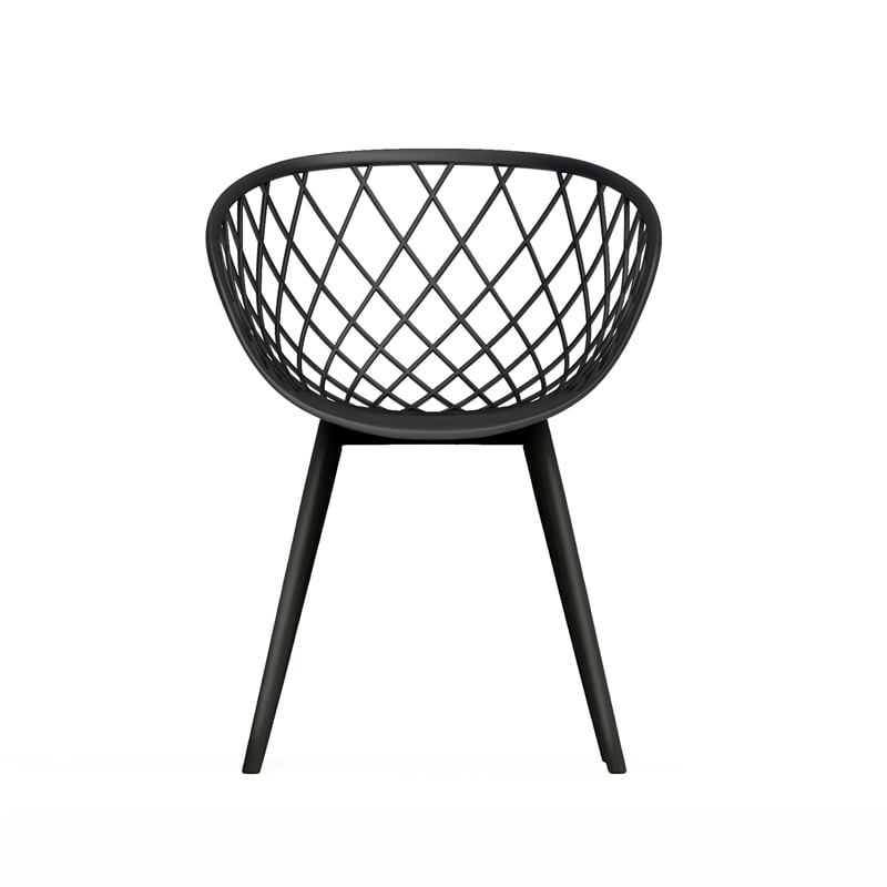 Jamesdar Kurv Plastic and Steel Chair 2 Piece Set in Black