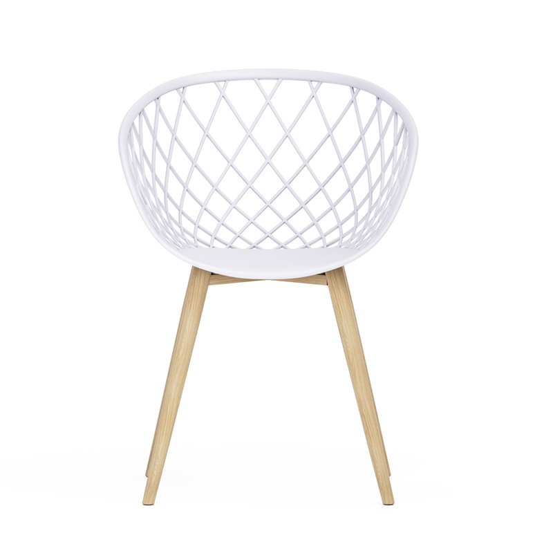 Jamesdar Kurv Steel Chair 2 Piece Set in White & Natural