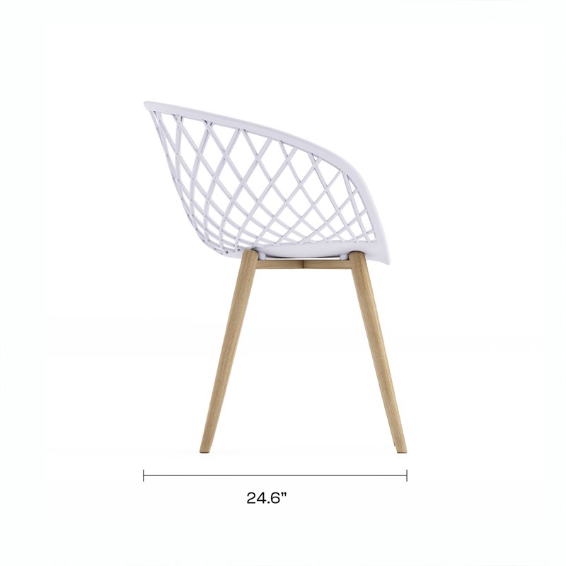 Jamesdar Kurv Steel Chair 2 Piece Set in White & Natural