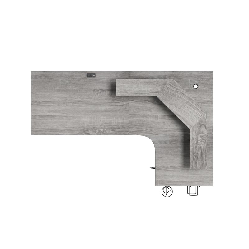 Jamesdar Core Steel and Wood L-Shape Gaming Desk in Black & Gray
