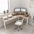 Jamesdar Core Steel L-Shape Desk in White & Natural