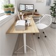 Jamesdar Core Steel L-Shape Desk in White & Natural