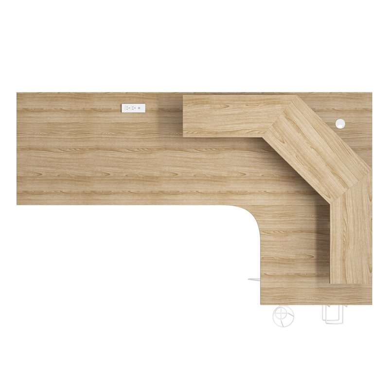 Jamesdar Core Steel L-Shape Desk in White & Natural