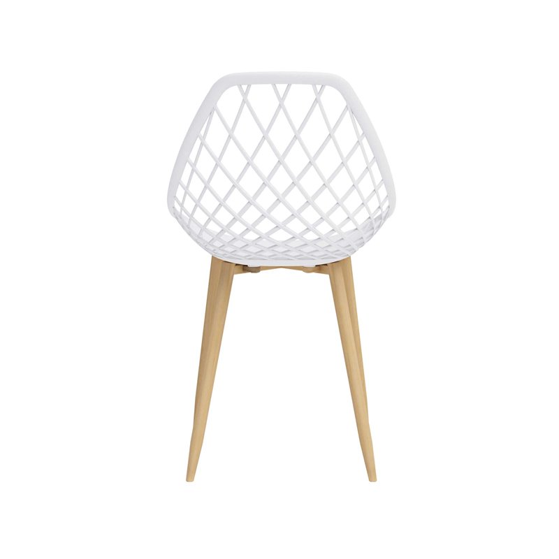 Jamesdar Kurv Steel Dining Chair 2 Piece Set in White & Natural
