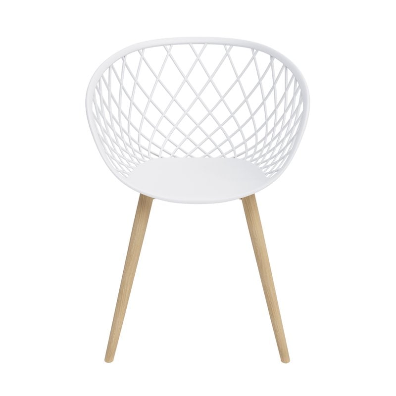 Jamesdar Kurv Steel and Plastic Mini Chair 2 Piece Set in White & Natural