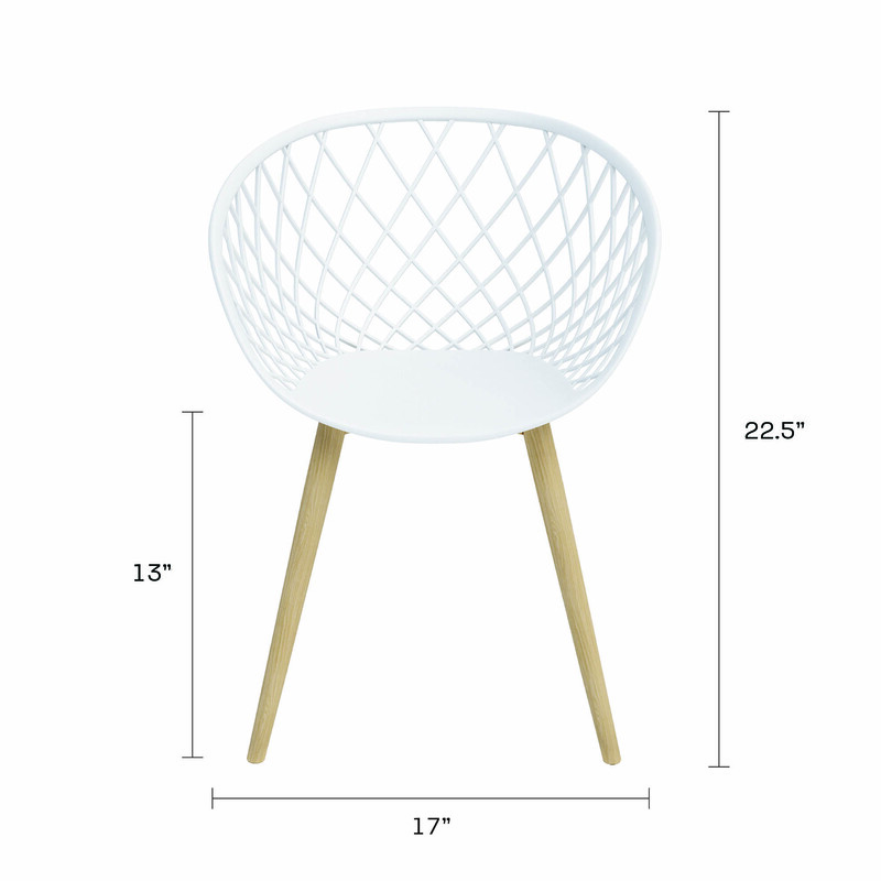 Jamesdar Kurv Steel and Plastic Mini Chair 2 Piece Set in White & Natural