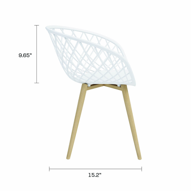 Jamesdar Kurv Steel and Plastic Mini Chair 2 Piece Set in White & Natural
