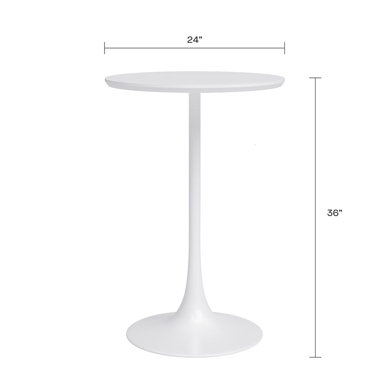 Jamesdar Kurv Steel 3 Piece Counter Height Cafe Set in White & Natural