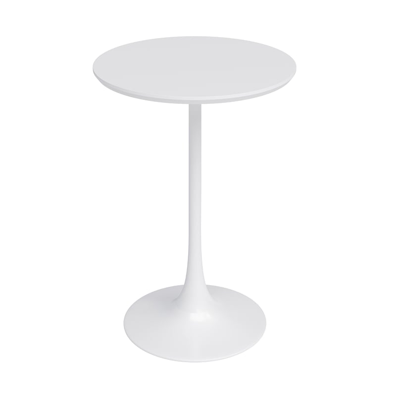 Jamesdar Kurv Steel 3 Piece Counter Height Cafe Set in White & Natural
