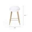 Jamesdar Kurv Steel 3 Piece Counter Height Cafe Set in White & Natural