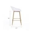 Jamesdar Kurv Steel 3 Piece Counter Height Cafe Set in White & Natural